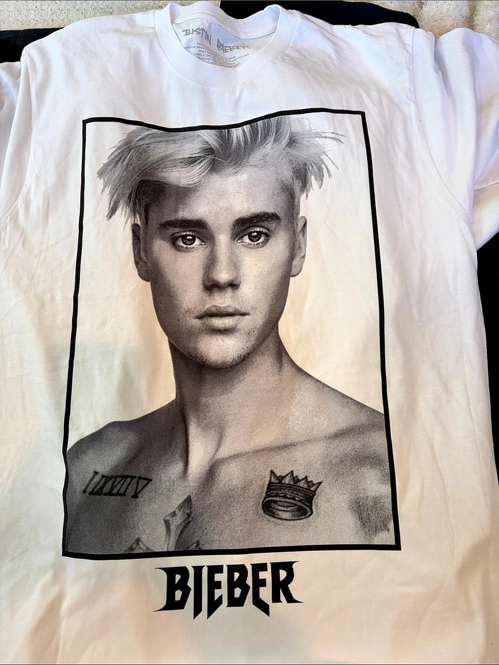 Justin Bieber Purpose World Tour Portrait Graphic Tee White